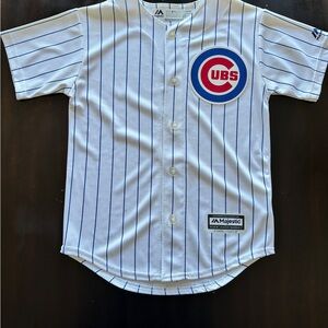 Majestic White and Blue Cubs Kids Jersey